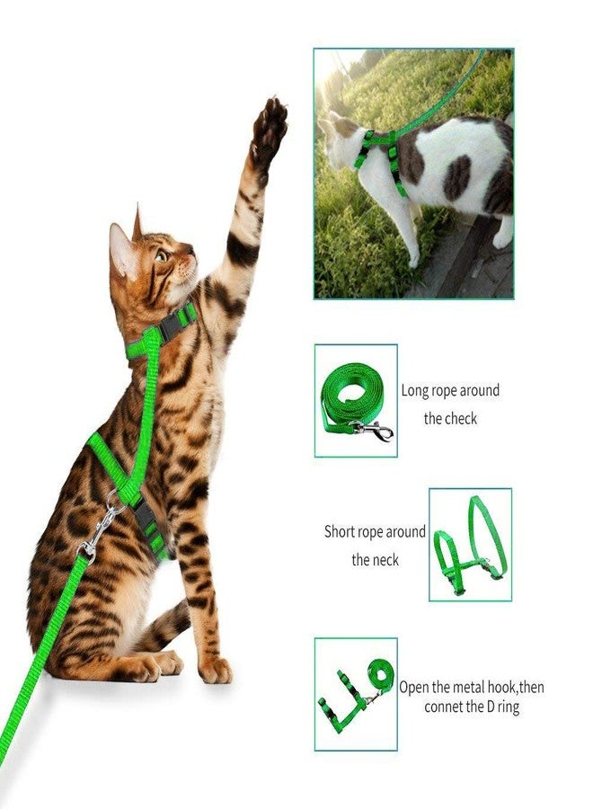 Western Era Nylon Soft Adjustable Harness with Leash Rope Set for Cat (Green) - Image 5